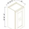 Shaker Jade Green - 36" Glass Door Wall Cabinet