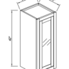 Inset Truffle Brown - 42" Glass Door Wall Cabinet