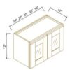 Shaker Jade Green - 12" Glass Door Wall Cabinet
