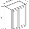 Inset Hazelnut Oak - 42" Double Doors Wall Cabinet