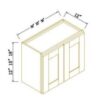 Belmont Gray - 18" Double Doors Wall Cabinet