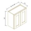 Shaker Cotton Oak - 24" Double Doors Wall Cabinet
