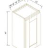 Shaker Gray Finish - 30" Single Door Wall Cabinet