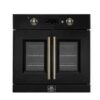Forno Asti 30-Inch French Door Electric Wall Oven in Black & Antique Brass