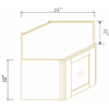 Shaker Cotton Oak WALL DIAGONAL CORNER CABINET