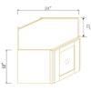 Shaker Jade Green WALL DIAGONAL CORNER CABINET