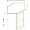 Charcoal Black Shaker WALL DIAGONAL CORNER CABINET
