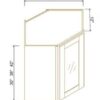 Shaker Jade Green WALL DIAGONAL CORNER CABINET