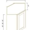 Pebble Gray WALL DIAGONAL CORNER CABINET