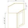 Belmont Gray WALL DIAGONAL CORNER CABINET