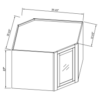 Inset Origami White WALL DIAGONAL CORNER CABINET