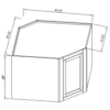 Inset Origami White WALL DIAGONAL CORNER CABINET