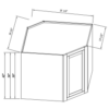 Inset Origami White WALL DIAGONAL CORNER CABINET