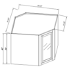 Inset Origami White WALL DIAGONAL CORNER CABINET