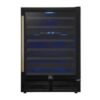 Forno Bacchino 24 Inch Wine Cooler in Black, Antique Brass Handles, Triple Glass Door, 51 Bottles