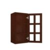 Wall Mullion Glass Door Cabinet with Finished Interior 15" x 30"