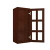 Wall Mullion Glass Door Cabinet with Finished Interior 15" x 36"