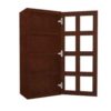 Wall Mullion Glass Door Cabinet with Finished Interior 15" x 42"