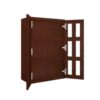 Wall Mullion Glass Door Cabinet with Finished Interior 24" x 30"
