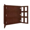 Wall Mullion Glass Door Cabinet with Finished Interior 30" x 30"