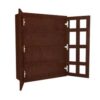Wall Mullion Glass Door Cabinet with Finished Interior 30" x 42"