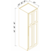 Shaker Gray Natural Interior - Tall Pantry Cabinet 90"