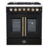 Forno Galiano 30-inch Freestanding French Door Dual Fuel Range Black
