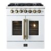 Forno Galiano 30-inch Freestanding French Door Dual Fuel Range White