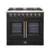Forno Galiano 36-inch Freestanding French Door Dual Fuel Range Black