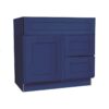 Navy Blue Shaker Vanity Sink Base Drawer Right Cabinet 30"W