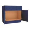 Navy Blue Shaker Vanity Sink Base Cabinet with Drawers 36"W