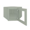Craftsman Lily Green Shaker Wall Diagonal Beveled Glass Door with Finished Interior