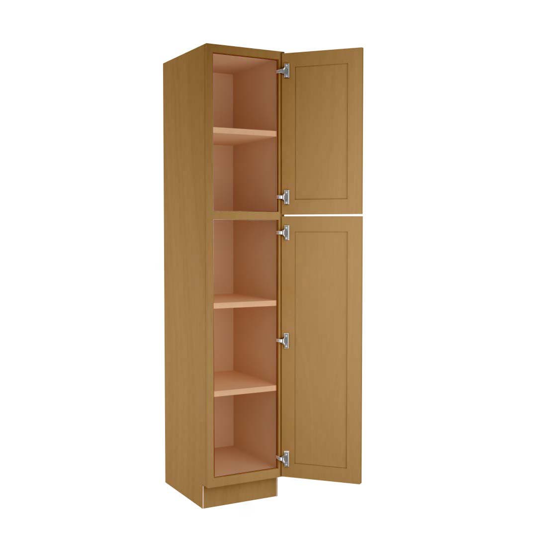 Craftsman Natural Shaker Vanity Linen Utility Cabinet 18"W x 80"H