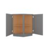 Grey Shaker Elite Angle Base Cabinet 24"