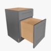 Grey Shaker Elite Two Drawer File Base Cabinet 18"