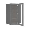 Grey Shaker Elite Wall Diagonal Open Frame Glass Door Cabinet 27"W x 42"H x 15"D