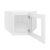 Key Largo White Wall Diagonal Open Frame Glass Door Cabinet 24"W x 12"H