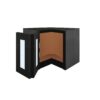 Craftsman Black Shaker Wall Glass Door Easy Reach Corner Cabinet 24"W x 12"H