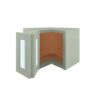 Craftsman Lily Green Shaker Wall Glass Door Easy Reach Corner Cabinet 24"W x 12"H