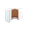 Craftsman White Shaker Wall Glass Door Easy Reach Corner Cabinet 24"W x 12"H