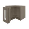 Mocha Shaker Wall Glass Door Easy Reach Corner Cabinet 24"W x 12"H