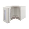 Shaker Off-White Wall Glass Door Easy Reach Corner Cabinet 24"W x 12"H