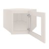 York Linen Wall Diagonal Beveled Glass Door with Finished Interior