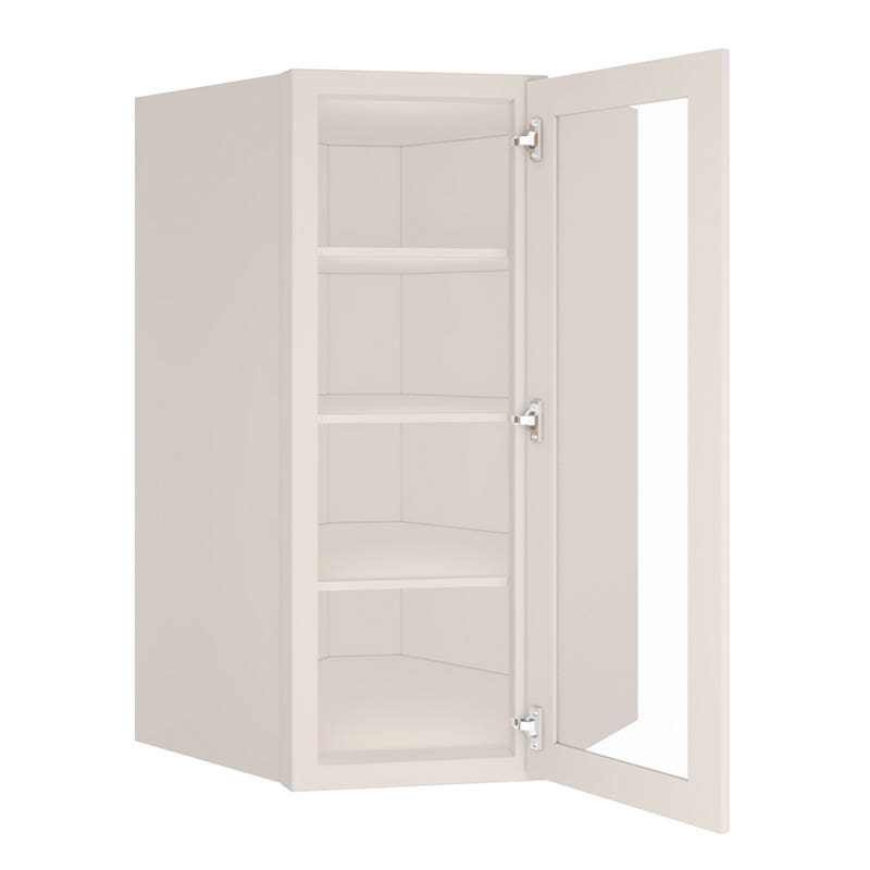 York Linen Wall Diagonal Open Frame Glass Door Cabinet 27"W x 42"H x 15"D