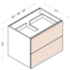 Glossy White - Floating Vanity Sink Drawer Base