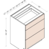 Escada Honey Maple - Three Drawer Base