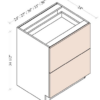 Escada Honey Maple - Two Drawer Base