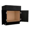 Craftsman Black Shaker Vanity Sink Base 2 Doors 2 False Drawers