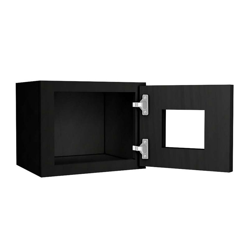 Craftsman Black Shaker Open Frame Glass 1 Door