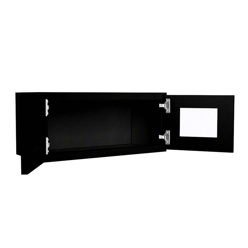 Craftsman Black Shaker Open Frame Glass 2 Doors